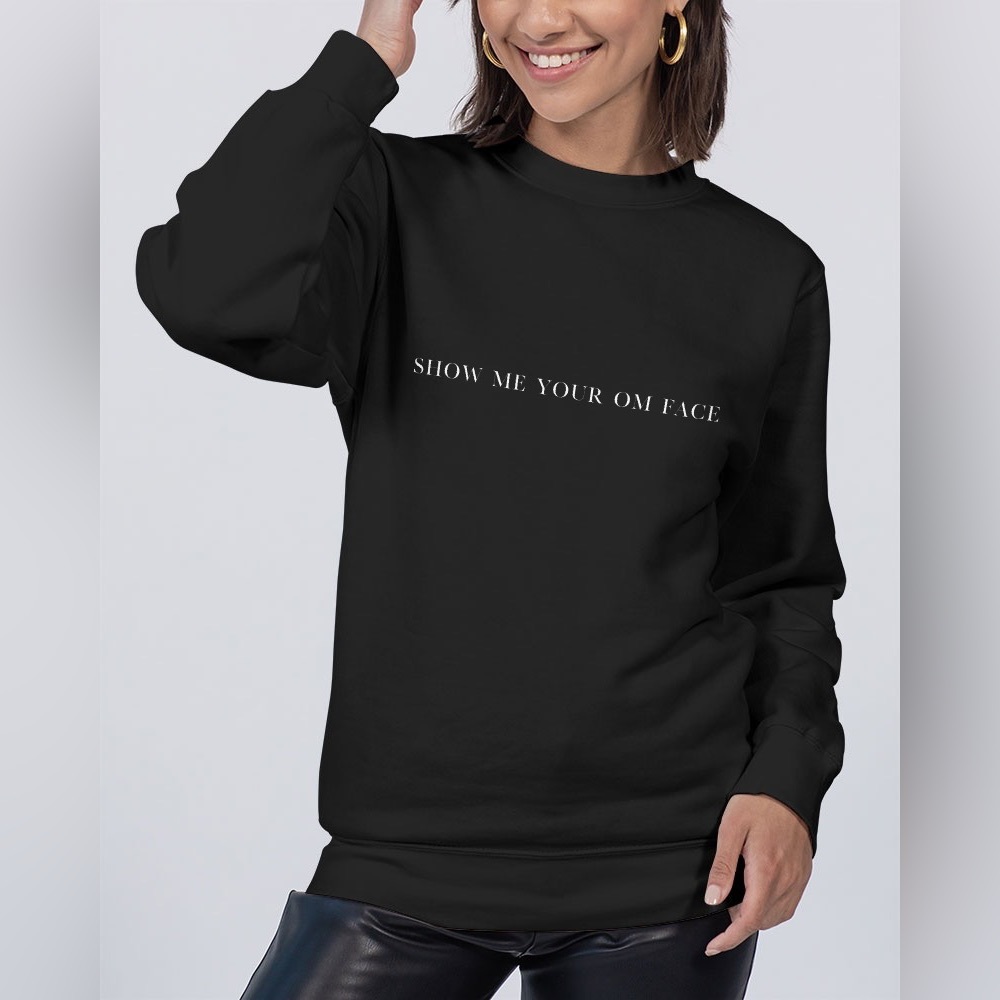 Yoga Bitch Om Face Oversized Sweatshirt NWT